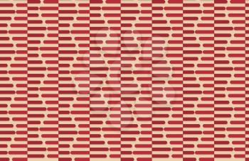 Vintage colored simple seamless pattern. Background with paper fold and 3d realistic shadow.Retro fold red striped hexagons.