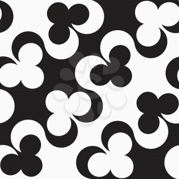 Black and white alternating diagonal clubs.Seamless stylish geometric background. Modern abstract pattern. Flat monochrome design.
