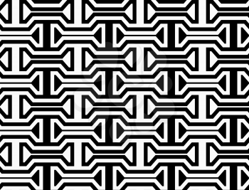 Black and white horizontal bolts.Seamless stylish geometric background. Modern abstract pattern. Flat monochrome design.