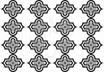 Black and white horizontal Marrakesh.Seamless stylish geometric background. Modern abstract pattern. Flat monochrome design.