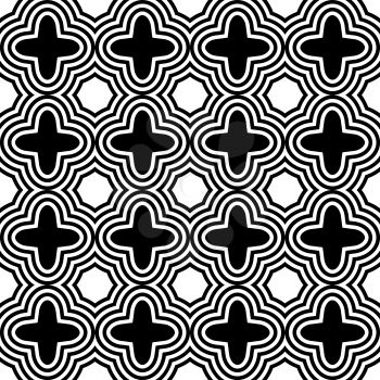 Black and white Marrakesh.Seamless stylish geometric background. Modern abstract pattern. Flat monochrome design.