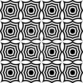 Black and white pointy squares.Seamless stylish geometric background. Modern abstract pattern. Flat monochrome design.