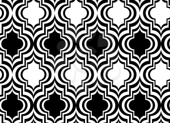 Black and white vertical Marrakesh.Seamless stylish geometric background. Modern abstract pattern. Flat monochrome design.