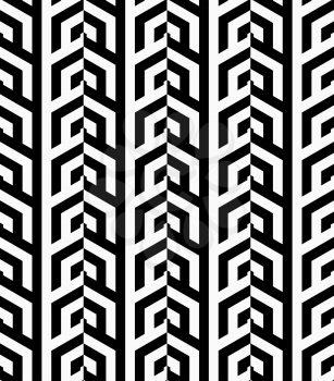Black and white vertical rows.Seamless stylish geometric background. Modern abstract pattern. Flat monochrome design.