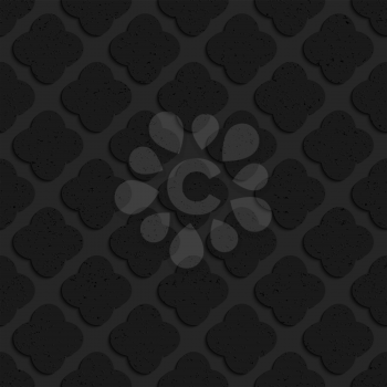 Black textured plastic rounded squares.Seamless abstract geometrical pattern with 3d effect. Background with realistic shadows and layering.