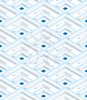 Colored 3D blue striped corners .Seamless geometric background. Modern 3D texture. Pattern with realistic shadow and cut out of paper effect.