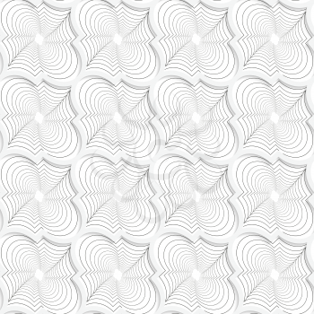 Colored 3D gray twisted diagonal Marrakech.Seamless geometric background. Modern 3D texture. Pattern with realistic shadow and cut out of paper effect.