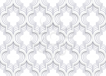 Colored 3D gray vertical Marrakech.Seamless geometric background. Modern 3D texture. Pattern with realistic shadow and cut out of paper effect.