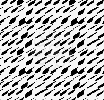 Black marker drawn simple diagonal comas.Hand drawn with paint brush seamless background. Abstract texture. Modern irregular tilable design.