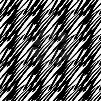 Black marker drawn simple thick scribble.Hand drawn with paint brush seamless background. Abstract texture. Modern irregular tilable design.