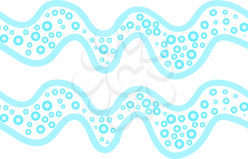 Painted blue waves with dots.Hand drawn with paint brush seamless background. Abstract colorful texture. Modern irregular tillable design.
