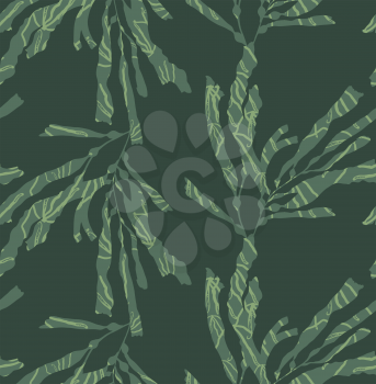 Kelp forest green with texture.Hand drawn with ink and marker brush seamless background.Six color pallet collection.