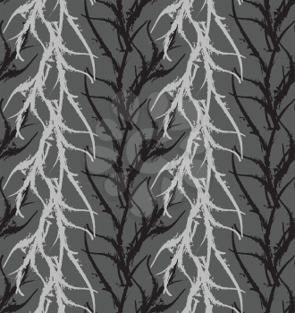 Kelp seaweed gray abstract rough.Hand drawn with ink seamless background.Modern hipster style design.