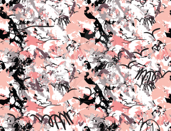 Abstract scribbles pink with grunge.Hand drawn with ink and marker brush seamless background.