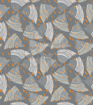 Abstract sea shell dark gray textured.Hand drawn with ink seamless background.Creative handmade repainting design for fabric or textile.Geometric pattern made of striped triangular shapes.Vintage retr