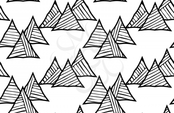 Black striped triangles diagonal pattern.Black and white geometrical repainting pattern. Seamless design for fashion fabric textile. Vector background with simple geometrical shapes.