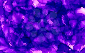 Bright purple paint texture.Colorful background hand drawn with bright inks and watercolor paints. Color splashes and splatters create uneven artistic modern design.
