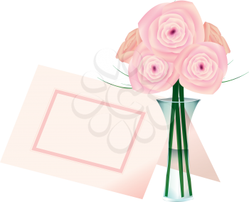 Royalty Free Clipart Image of Roses and a Place Card