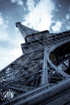 vintage picture of the eiffel tower - paris - france