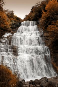 Waterfall in autumn