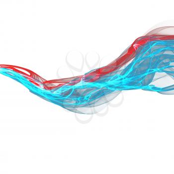 abstract red blue twisted waves 