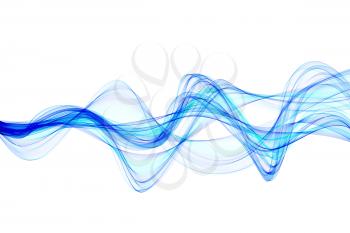 abstract blue smoke waves 