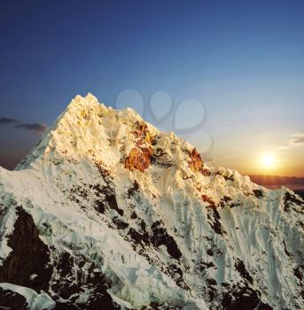 Royalty Free Photo of Alpamayo Mountain Peak in the Cordilleras