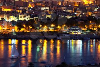 Royalty Free Photo of Aswan City in Egypt at Night