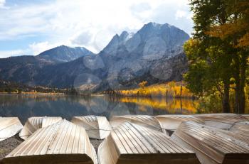 Royalty Free Photo of Boats at Mammoth Lake