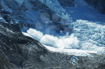 Royalty Free Photo of an Avalanche in the Himalayas