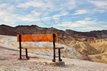 Royalty Free Photo of a Bench in Death Valley