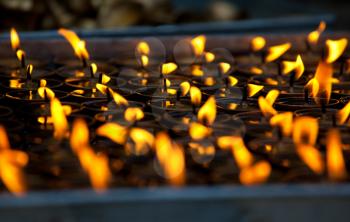 Royalty Free Photo of Candles at a Temple