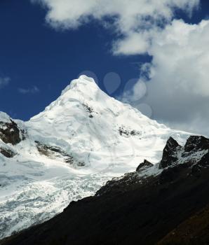 Royalty Free Photo of a Snowy Peak in the Cordillera Blanca