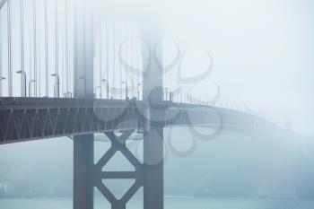 Royalty Free Photo of the Golden Gate Bridge in the Fog