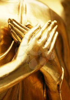 Royalty Free Photo of Golden Buddha Hands