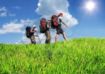 Royalty Free Photo of Three Backpackers