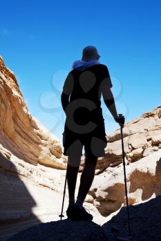 Royalty Free Photo of a Tourist in a Canyon