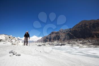 Royalty Free Photo of a Climber in the Himalayan Mountains