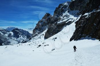 Royalty Free Photo of a Climber in the Himalayan Mountains