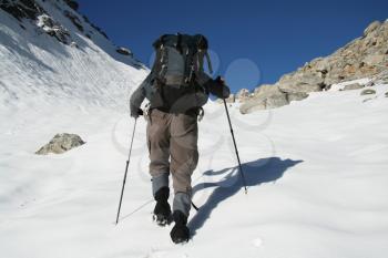 Royalty Free Photo of a Climber in the Himalayan Mountains