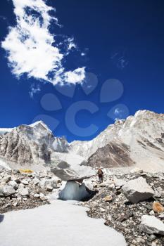 Royalty Free Photo of a Climber in the Himalayan Mountains