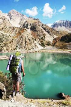 Royalty Free Photo of a Hike in the Mountains