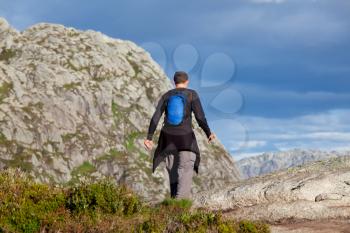 Royalty Free Photo of a Hike in the Mountains in Norway