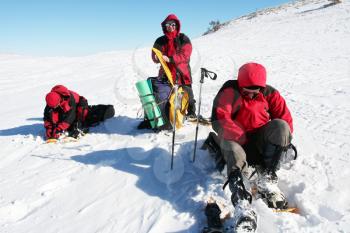 Royalty Free Photo of a Hikers in the Snow