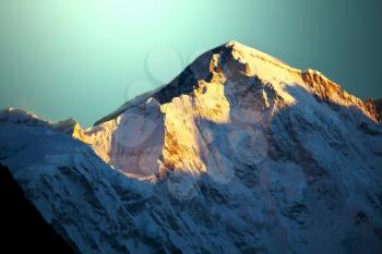 Royalty Free Photo of Amadablan Mountain in the the Sagamartha region, Himalayas