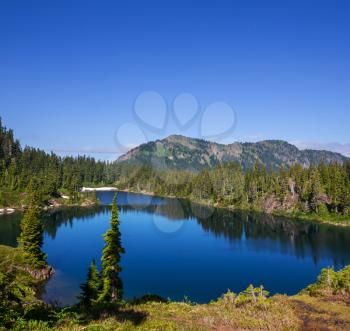 Royalty Free Photo of a Lake in Mount Baker Recreation Area, USA