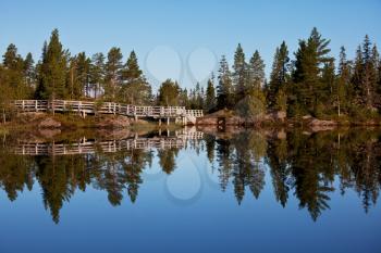Royalty Free Photo of a Lake and Trail