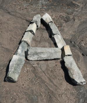 Royalty Free Photo of a Letter A Made of Stones
