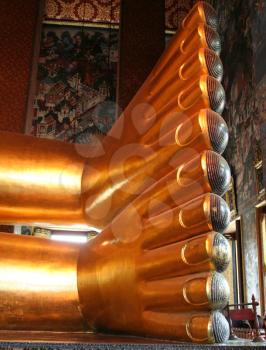 Royalty Free Photo of a Golden Buddha's Feet