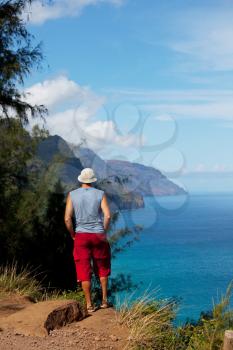 Royalty Free Photo of a Man Looking at the ocean
